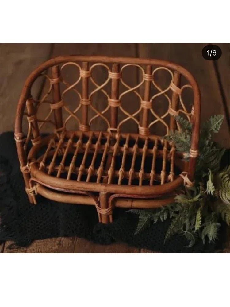 Vintage Natural Rattan Woven Pose Bed Tabletop Ornament for Home Decor