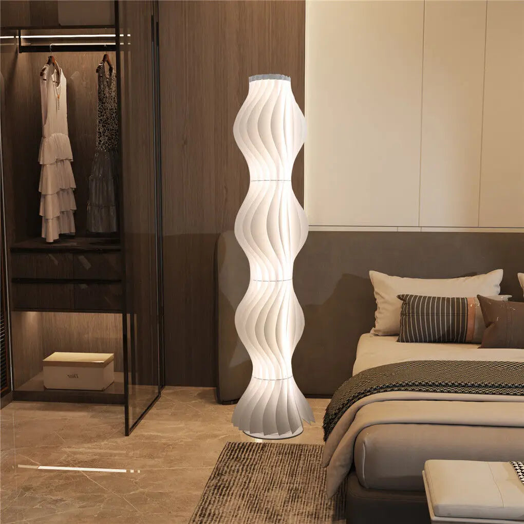 Modern White LED Floor Lamp Dimmable for Living Room Bedroom