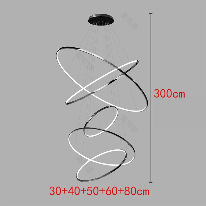Nordic Metal Multi-Light LED Pendant Chandelier for Living Room Dining Room