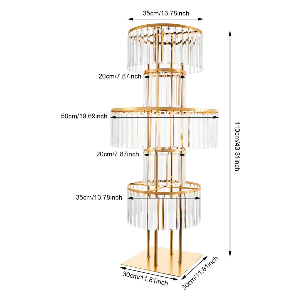 Modern Luxury 5-Tier Acrylic Flower Stand Tabletop Ornament for Wedding Decor