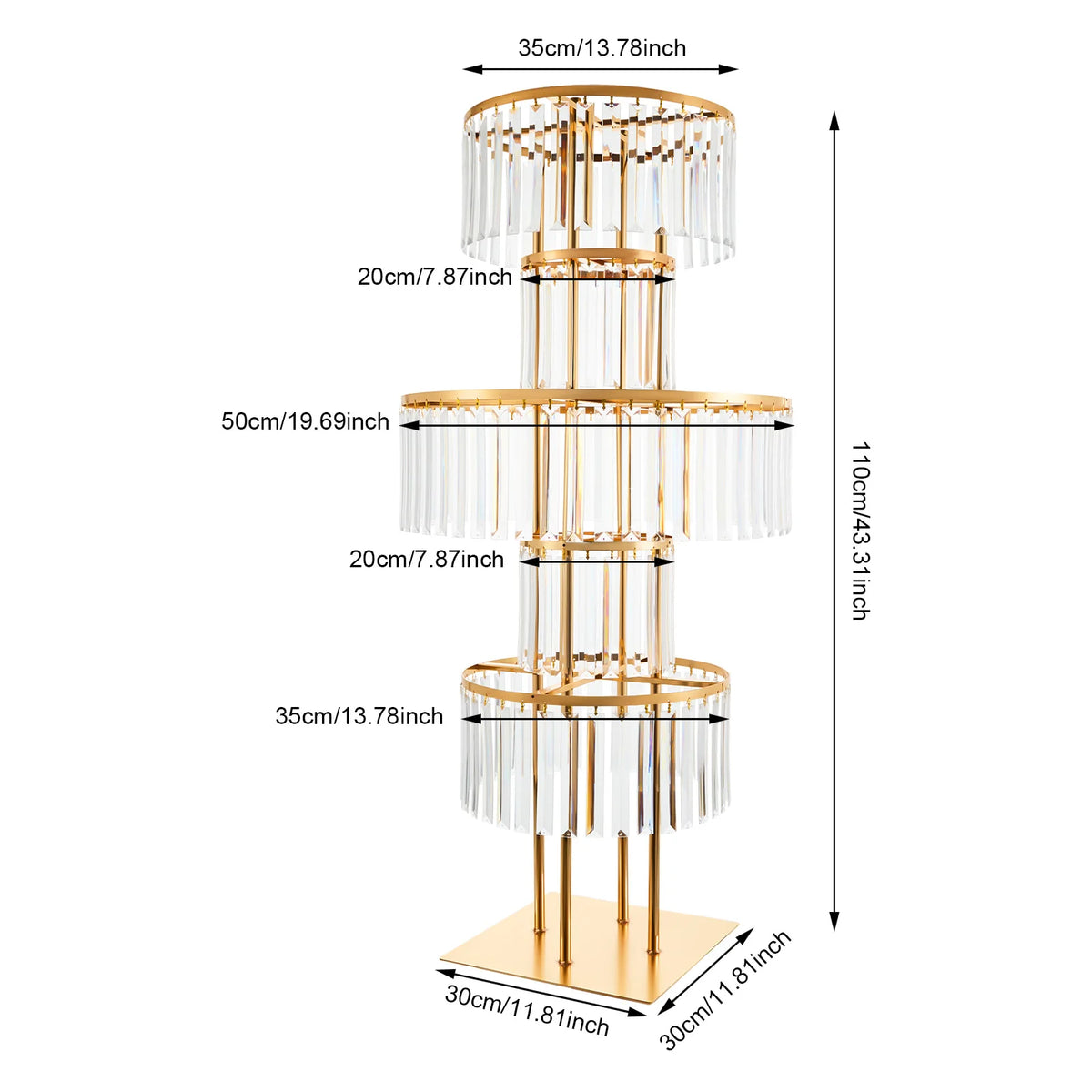 Modern Luxury 5-Tier Acrylic Flower Stand Tabletop Ornament for Wedding Decor