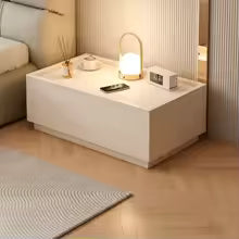Modern Bedside Table with Storage Free Combination Nightstand Accent Cabinet for Bedroom