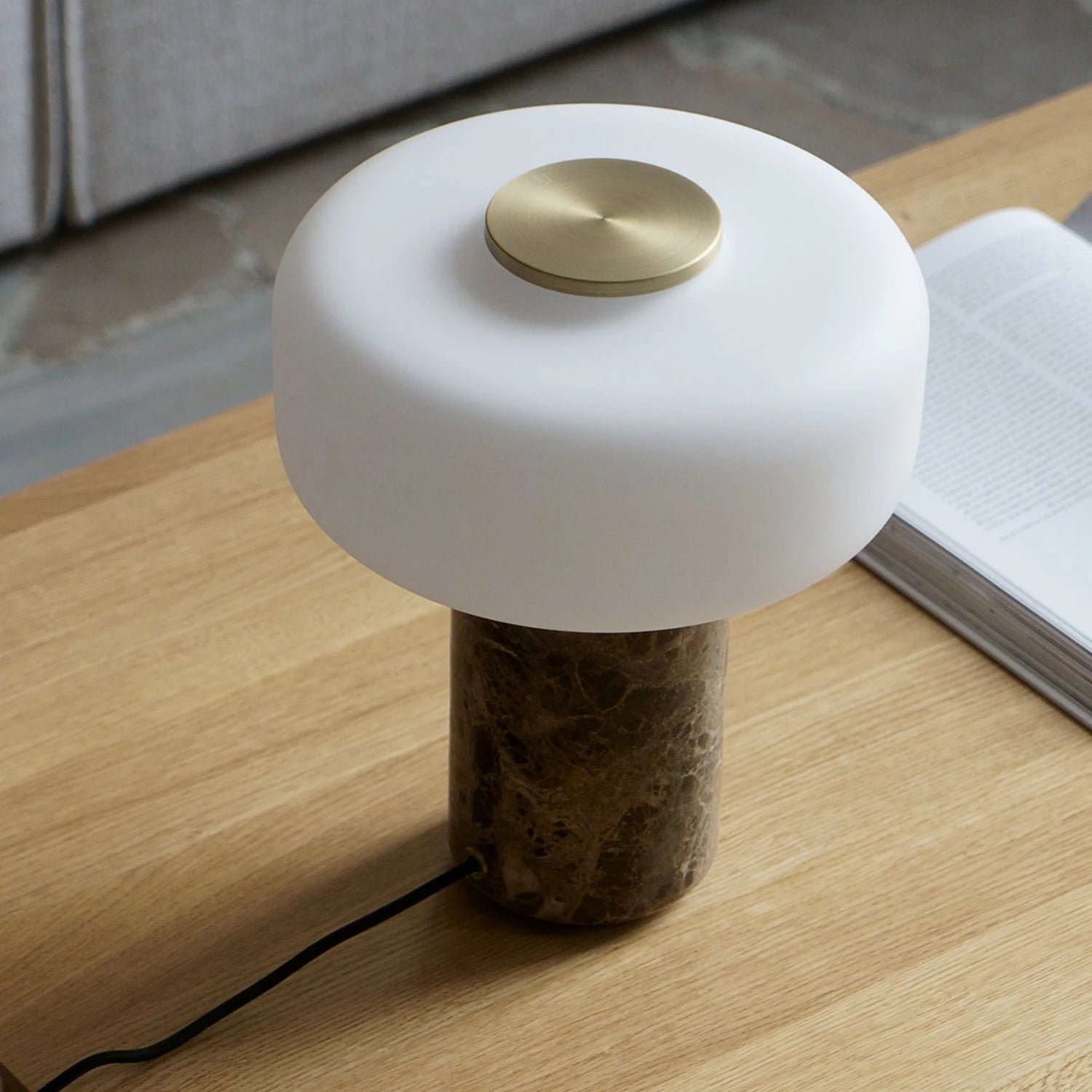 Touch Sensor Rechargeable Table Lamp Glass Marble Home Decor