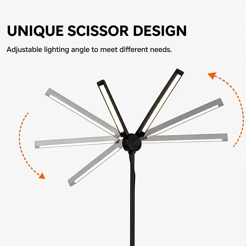 Modern LED Floor Lamp 3 Color Modes 10 Brightness Adjustable Flexible Gooseneck USB Standing Lamp for Living Room Reading Study Workbench