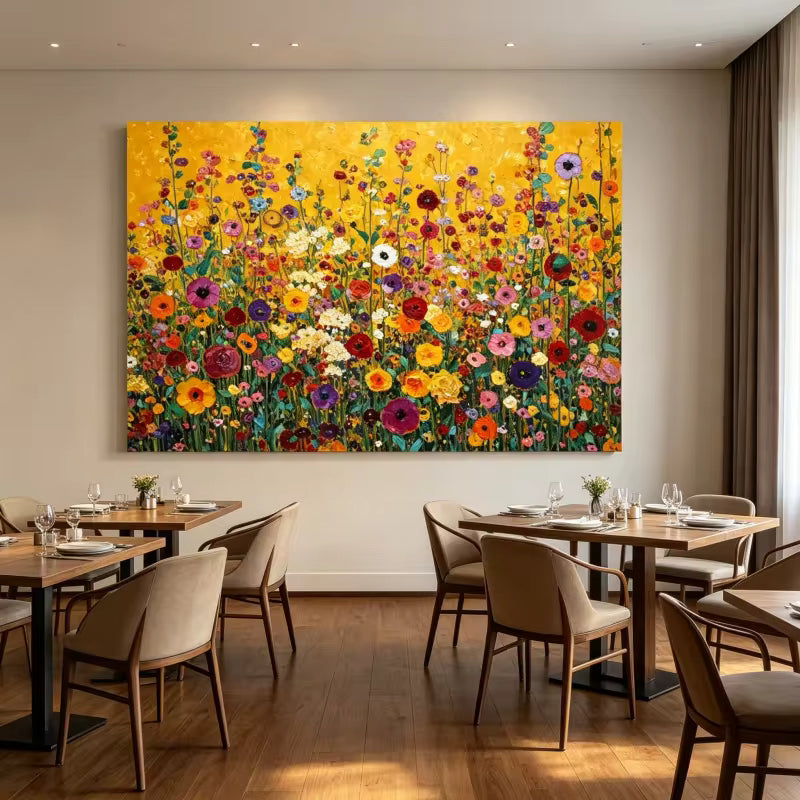 Vibrant Abstract Wildflowers Canvas Painting Poster for Home Decor