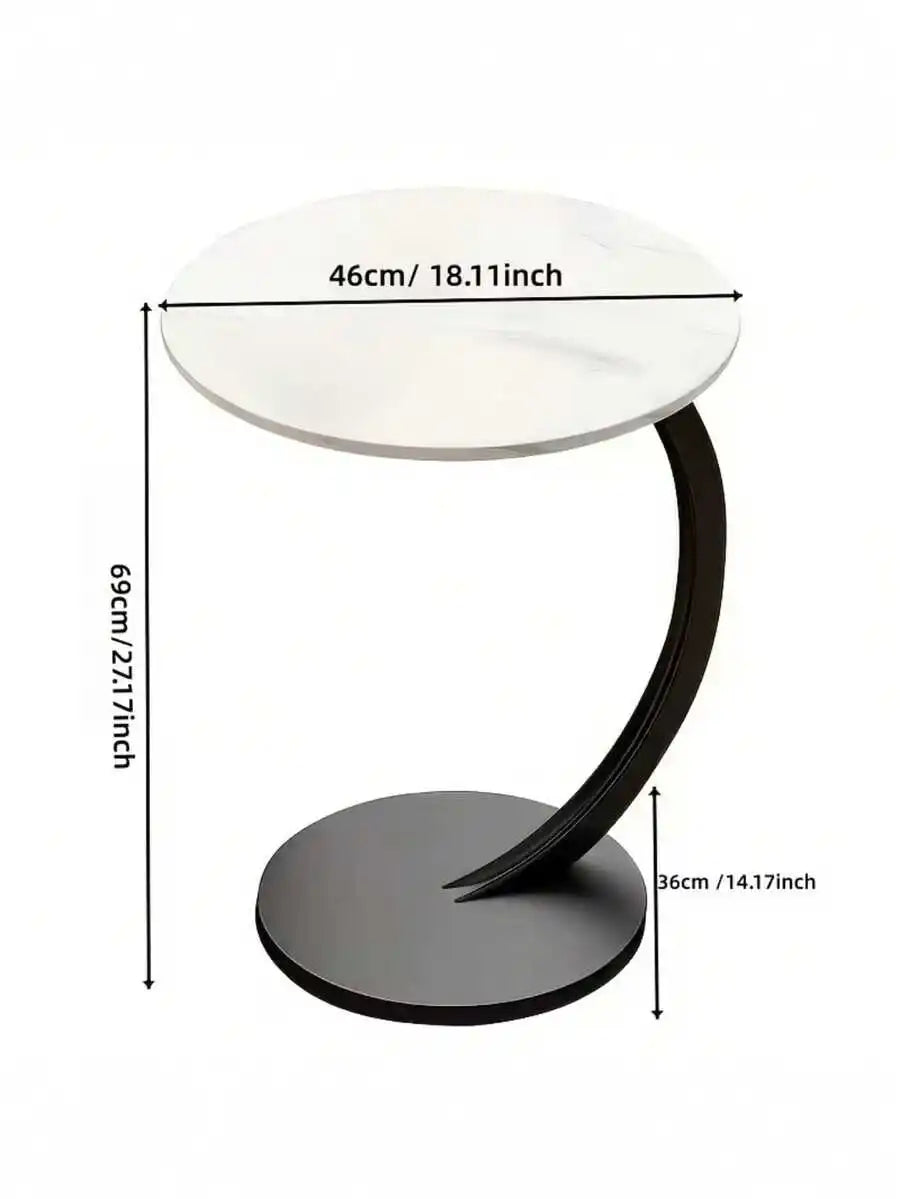 Simple Luxurious Solid Wood Round Coffee Table Modern Double-Layered Sofa Side Table