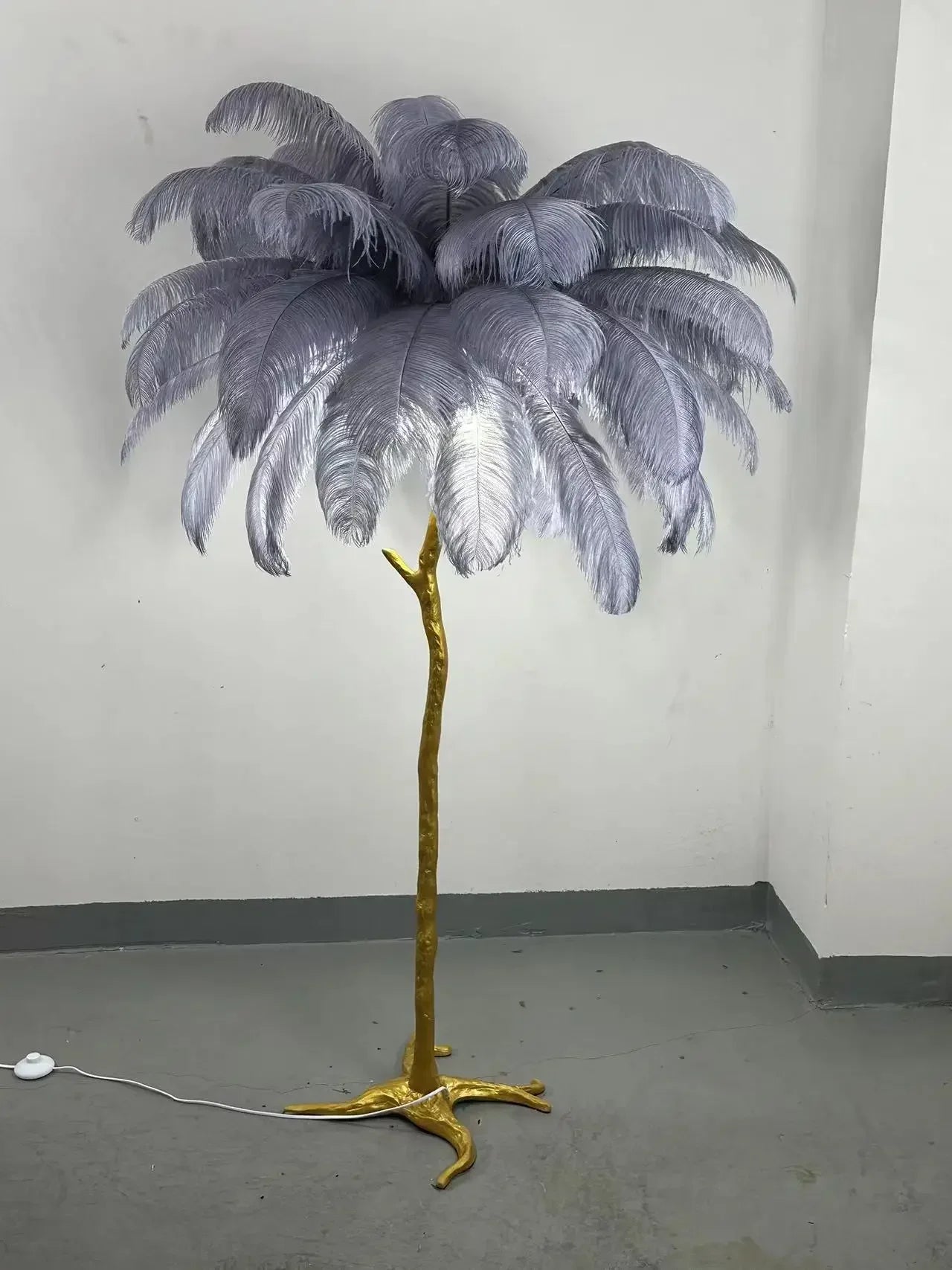 Modern LED Ostrich Feather Floor Lamp for Living Room Bedroom