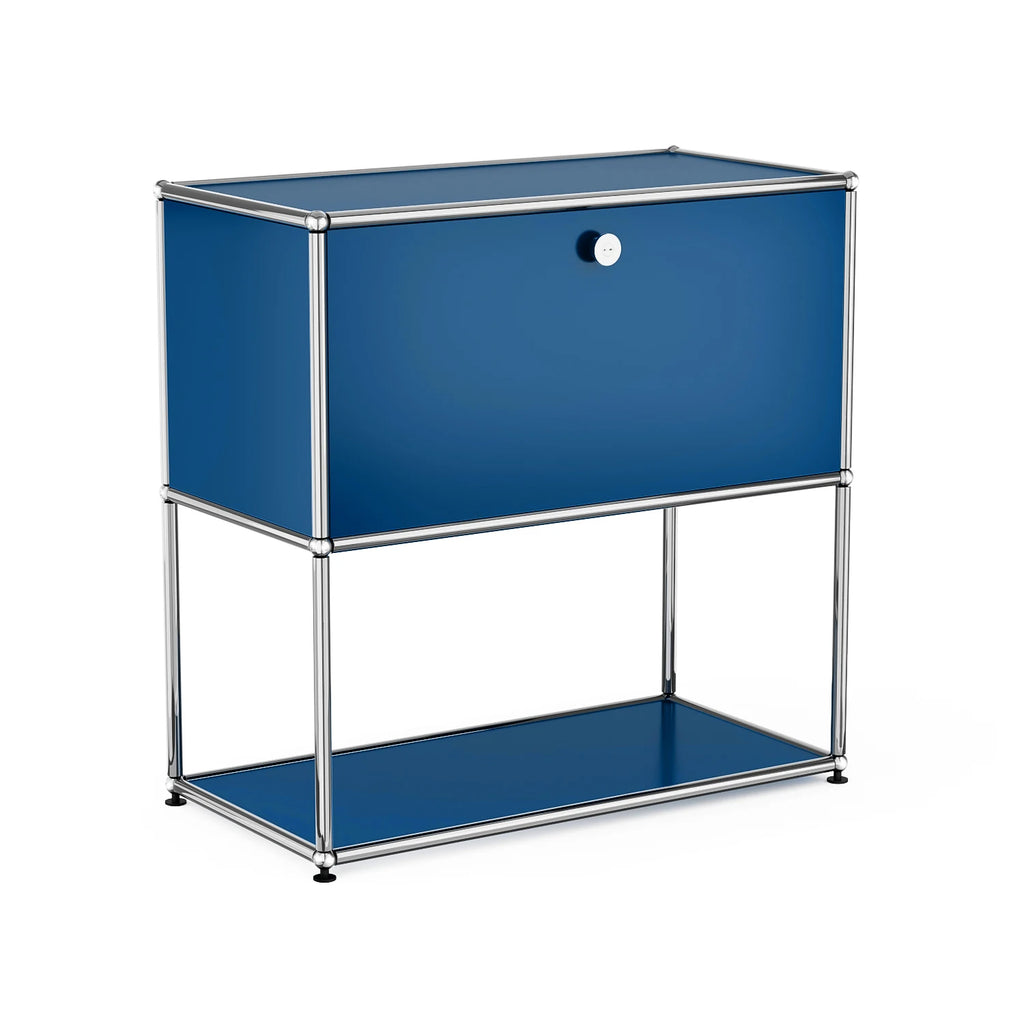 Modern 74 cm Modular Nightstand Chrome Metal Frame 2-Tier Side End Table