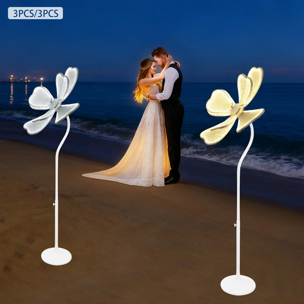 Modern Flower Floor Lamp 50W LED 3-Pack Adjustable Height for Wedding Living Room