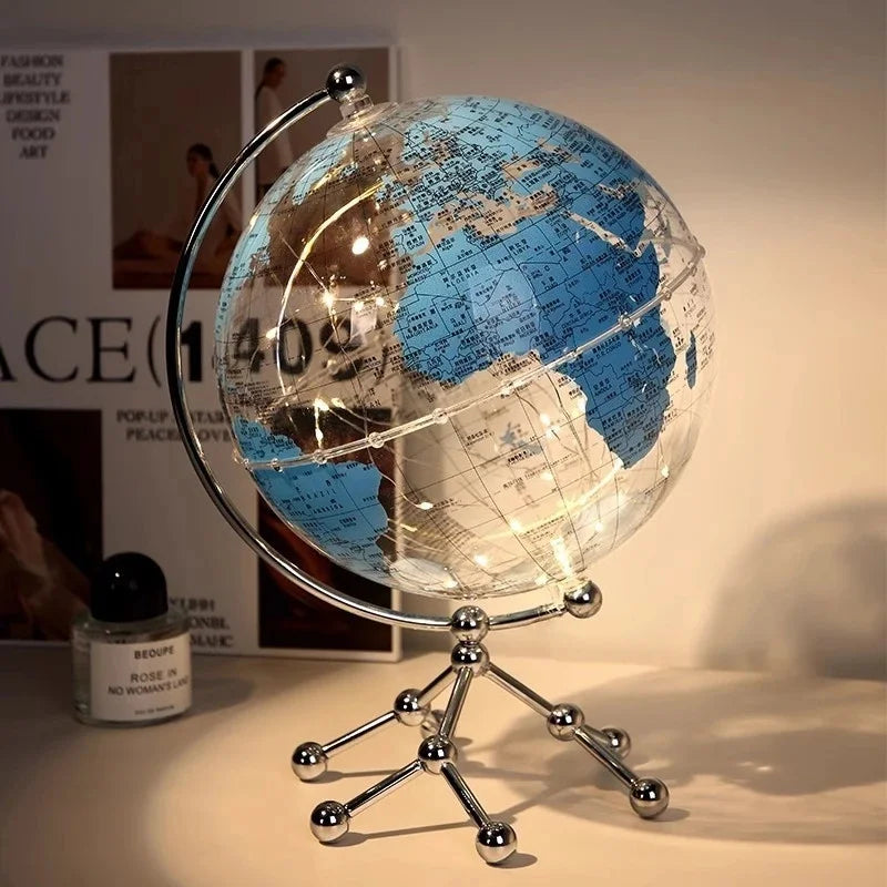 Modern Luxury Metal Globe Sailboat Statue Figurine for Tabletop Decor