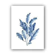 Coastal Blue Coral Watercolor Canvas Painting Poster for Home Decor