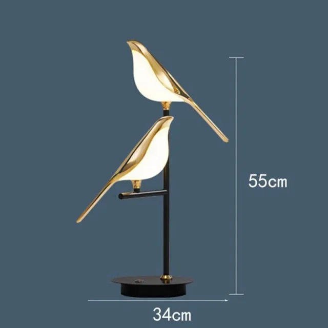 Nordic Magpie Bird Modern LED Lamp Dimmable Remote Control