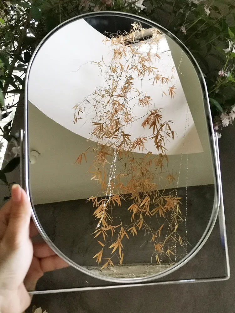 Luxury Rotating Metal Standing Mirror for Home Decor