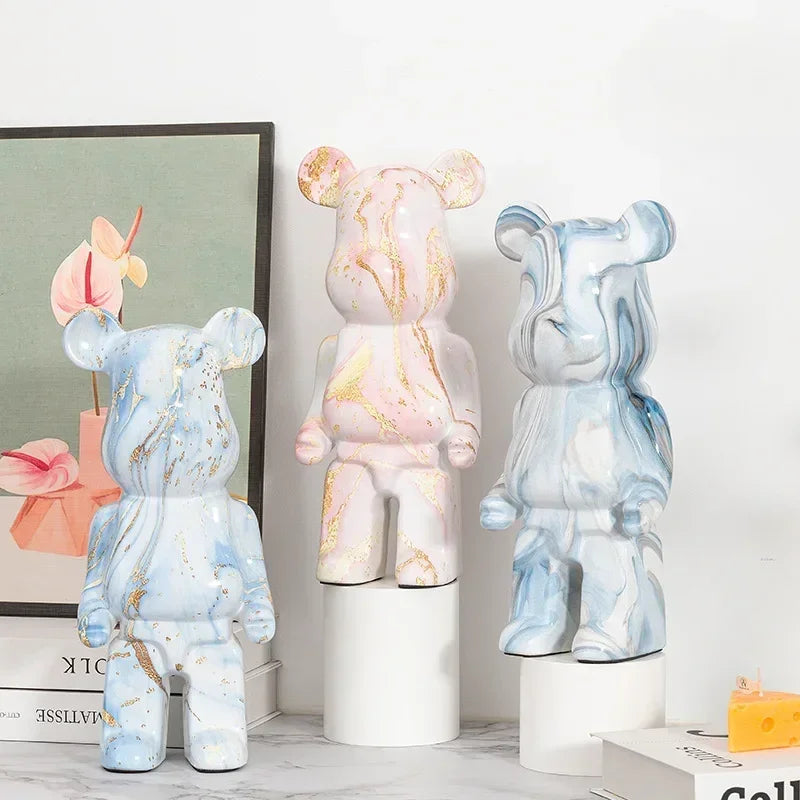 28cm Nordic Resin Bear Statue Figurine for Tabletop Decor