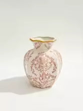 Vintage Chinese Porcelain Flower Vase Tabletop Ornament for Home Decor