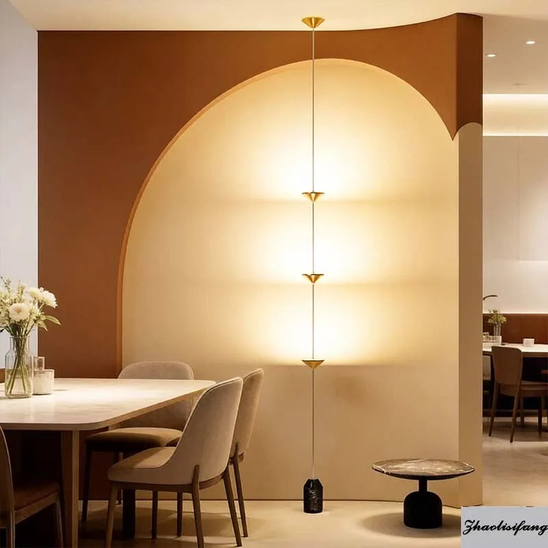 Modern LED Cone Floor Lamp Pendant Light Living Room Bedroom Bedside Sofa Side Ambient Hanging Line Light