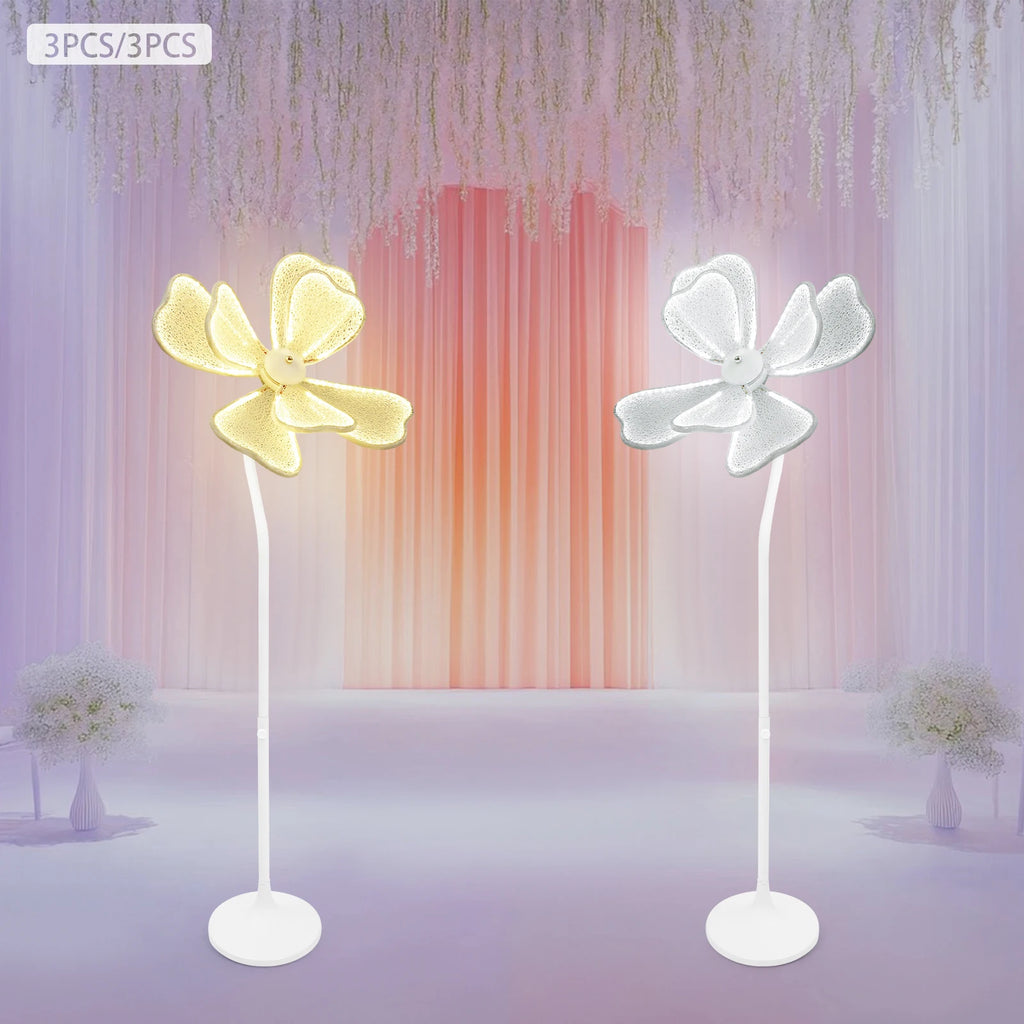 Modern Flower Floor Lamp 50W LED 3-Pack Adjustable Height for Wedding Living Room