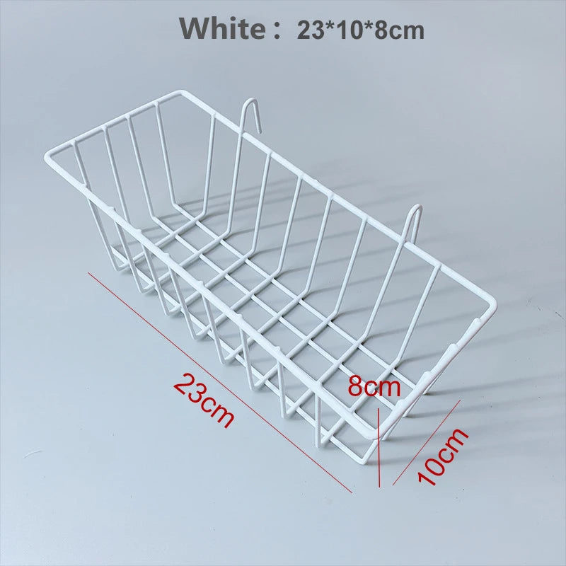 Modern Nordic Iron Grid Storage Basket Hanging Rack for Home Decor