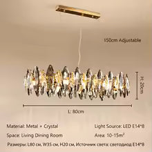 Modern Luxury Crystal Chandelier LED Pendant Light Living Room Dining Room