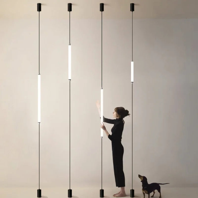 Italian Minimalist Hotel Decor Floor Lamp Designer Background Wall Bedroom Headboard Line Ceiling Light Home Chandelier
