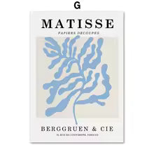 Abstract Matisse Coral Leaf Canvas Painting Poster for Home Decor