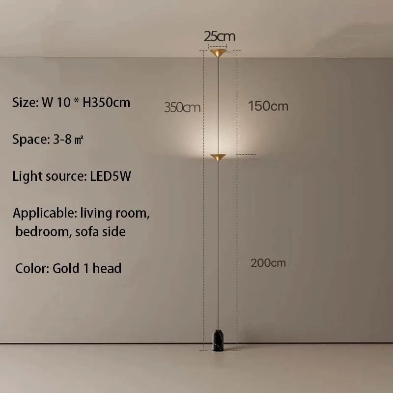Modern LED Cone Floor Lamp Pendant Light Living Room Bedroom Bedside Sofa Side Ambient Hanging Line Light
