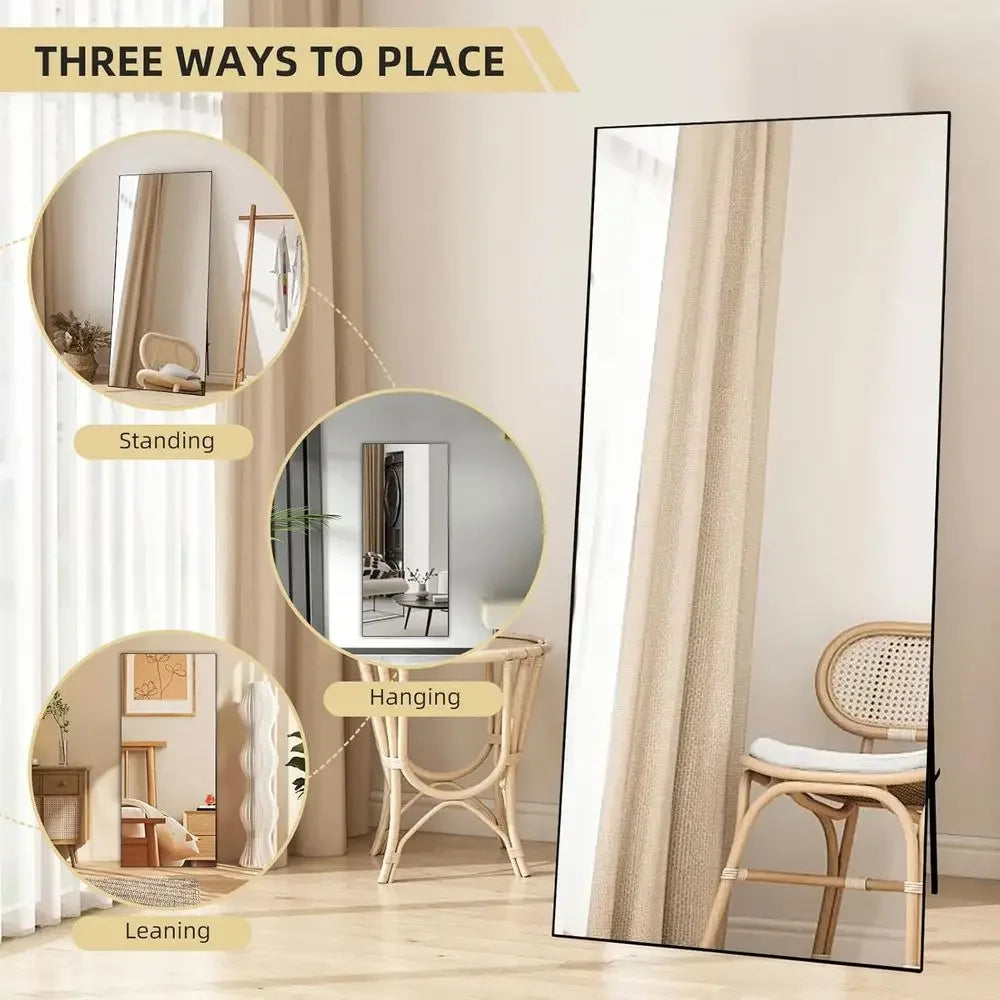 Modern Minimalist Full Length Floor Standing Mirror for Home Decor