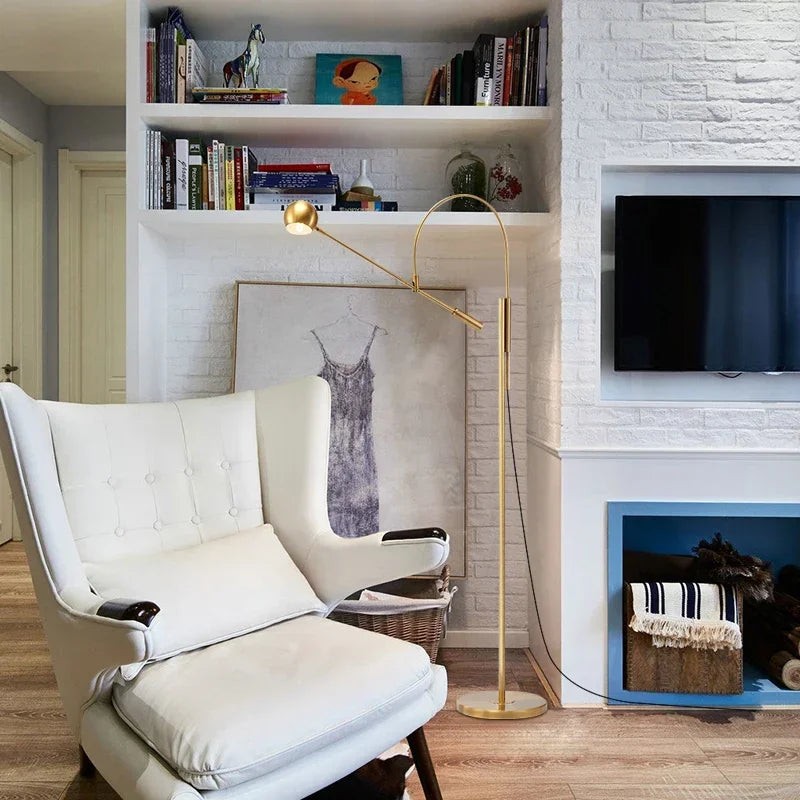 Modern Rotatable Long Arm Floor Lamp Living Room Bedroom Study Wall Light