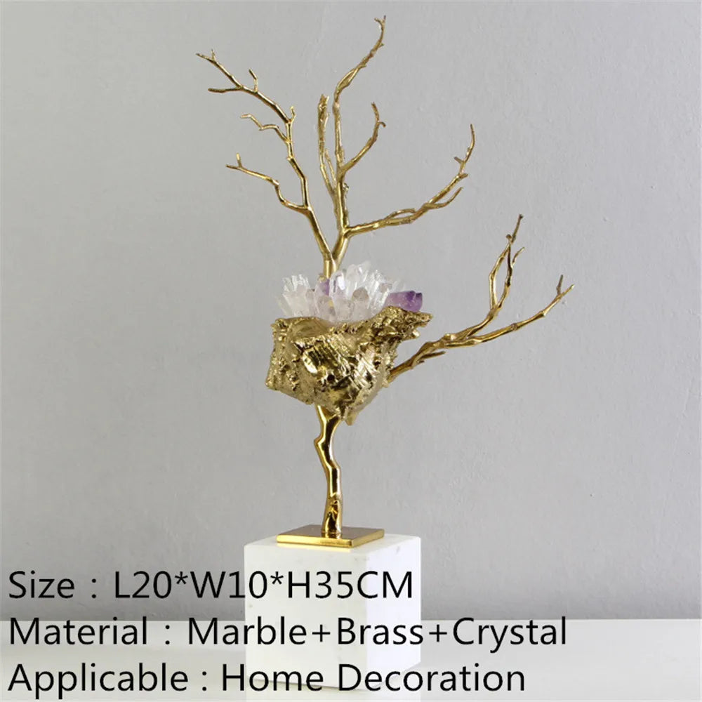 Modern Crystal Swan Sculpture Tabletop Figurine for Home Decor