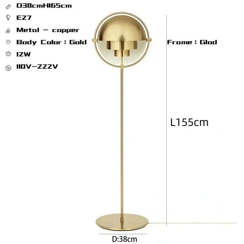 Nordic Metal Multi Lite LED Floor Lamp for Living Room Bedroom
