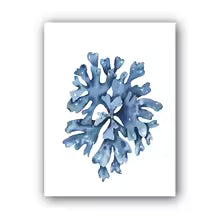 Coastal Blue Coral Watercolor Canvas Painting Poster for Home Decor