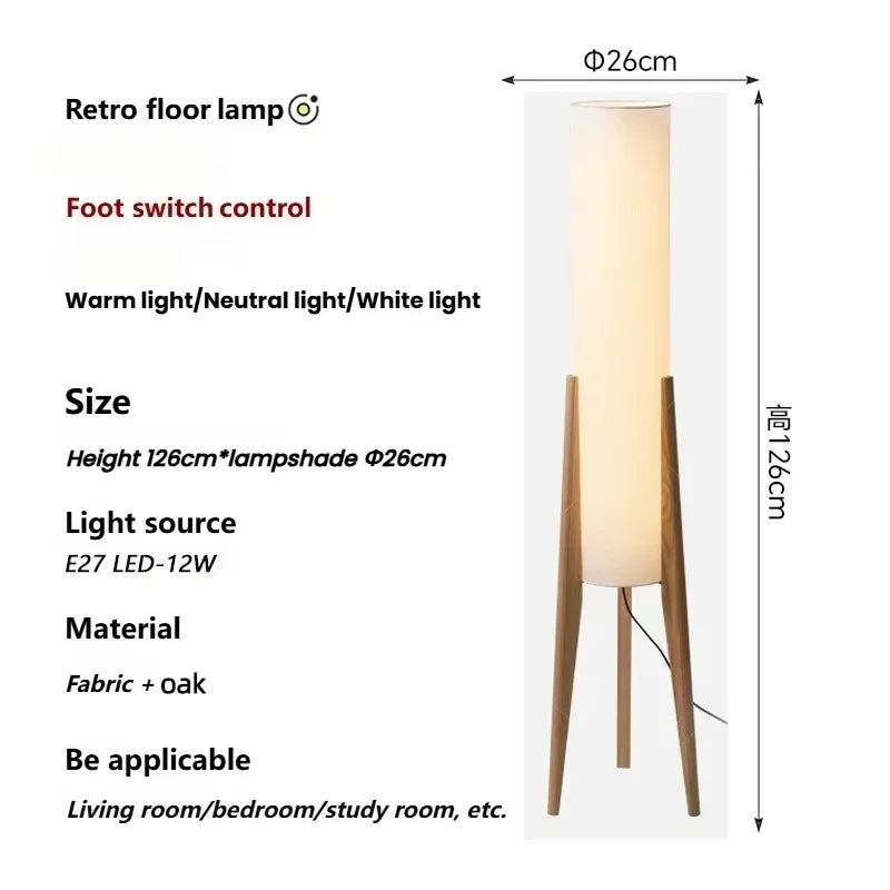 Modern Nordic Fabric Floor Lamp for Living Room Bedroom