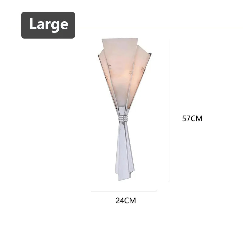 Modern Luxury Marble Flower Shape Stainless Steel LED Wall Lamp