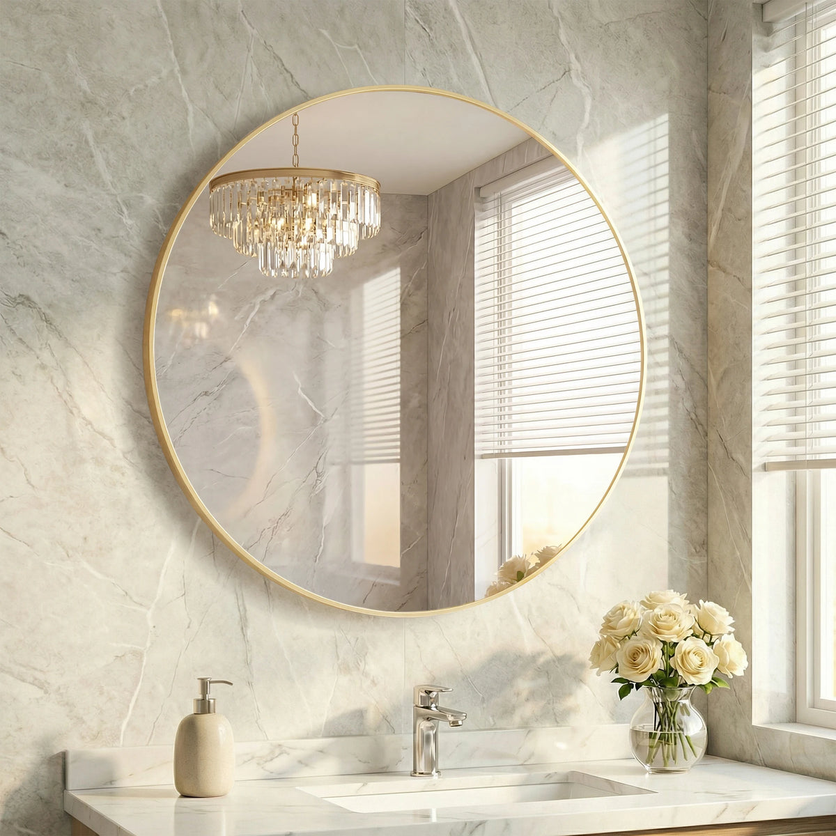Modern Round Wall Hanging Mirror for Home Decor