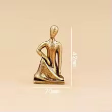 Modern Brass Yoga Girl Sculpture Tabletop Figurine for Home Decor