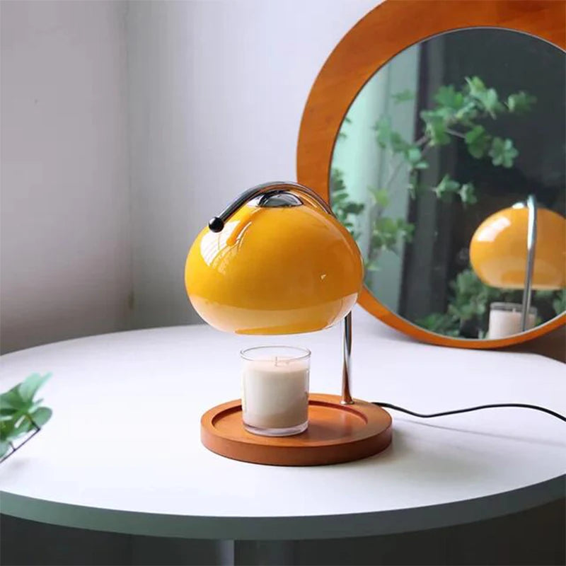 Retro Glass Table Lamp Aromatherapy Candle Warmer Bedroom Bedside Atmosphere Light