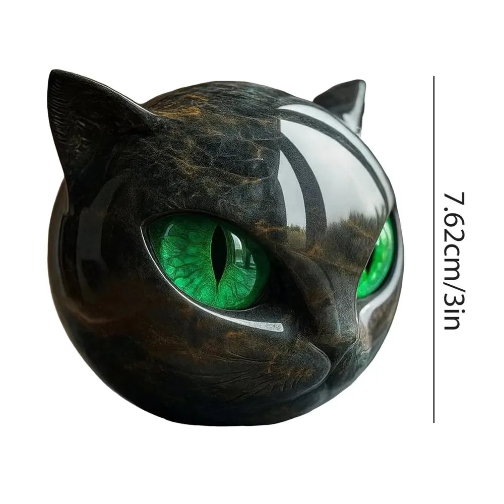 Modern Hand-Carved Resin Black Cat Sculpture Tabletop Figurine for Home Decor
