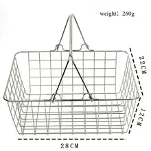 Modern Metal Handheld Shopping Storage Basket Tabletop Ornament for Home Decor
