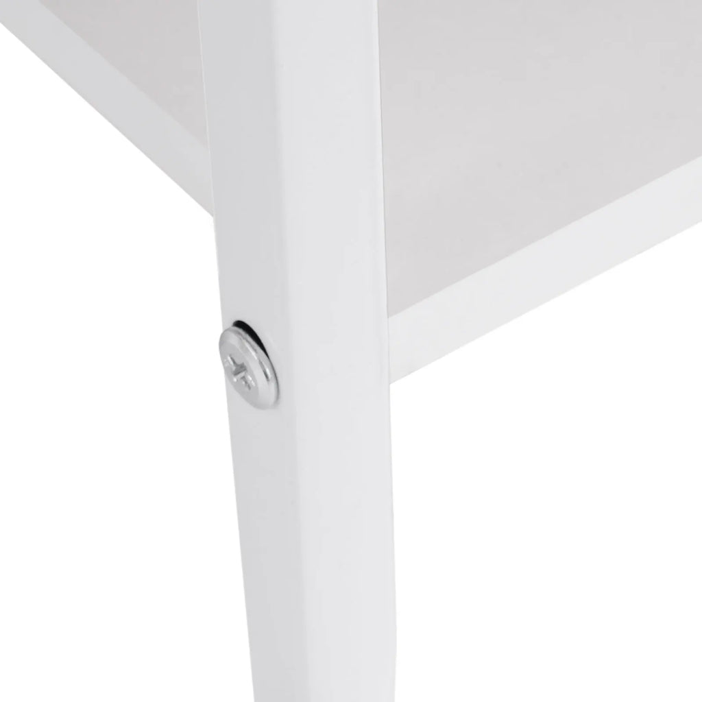White 2-Tier Rectangular Coffee Table with Drawer