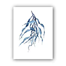 Coastal Blue Coral Watercolor Canvas Painting Poster for Home Decor