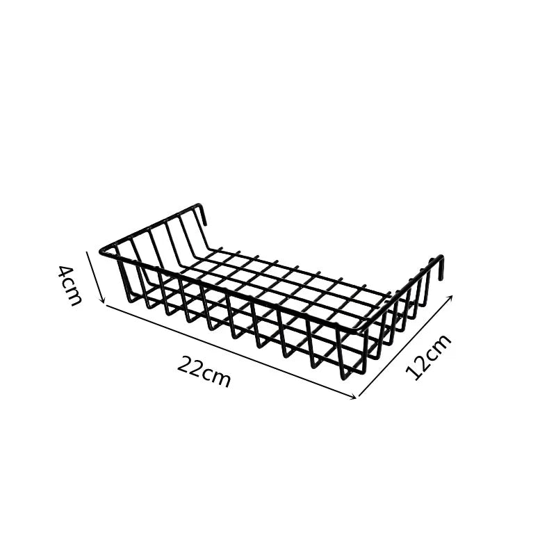 Modern Nordic Iron Grid Storage Basket Hanging Rack for Home Decor