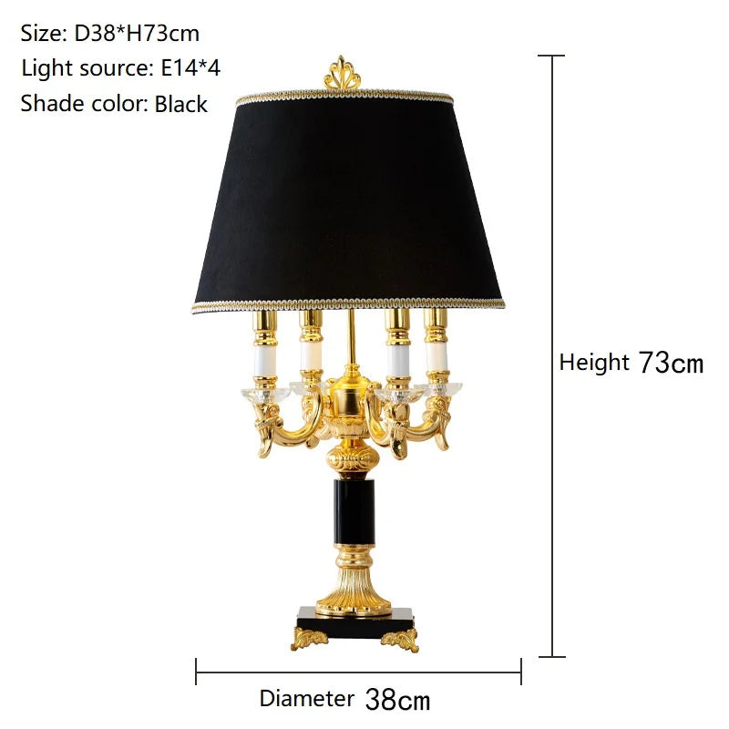 Luxury Crystal Table Lamp Modern Fabric Shade HF-WT889