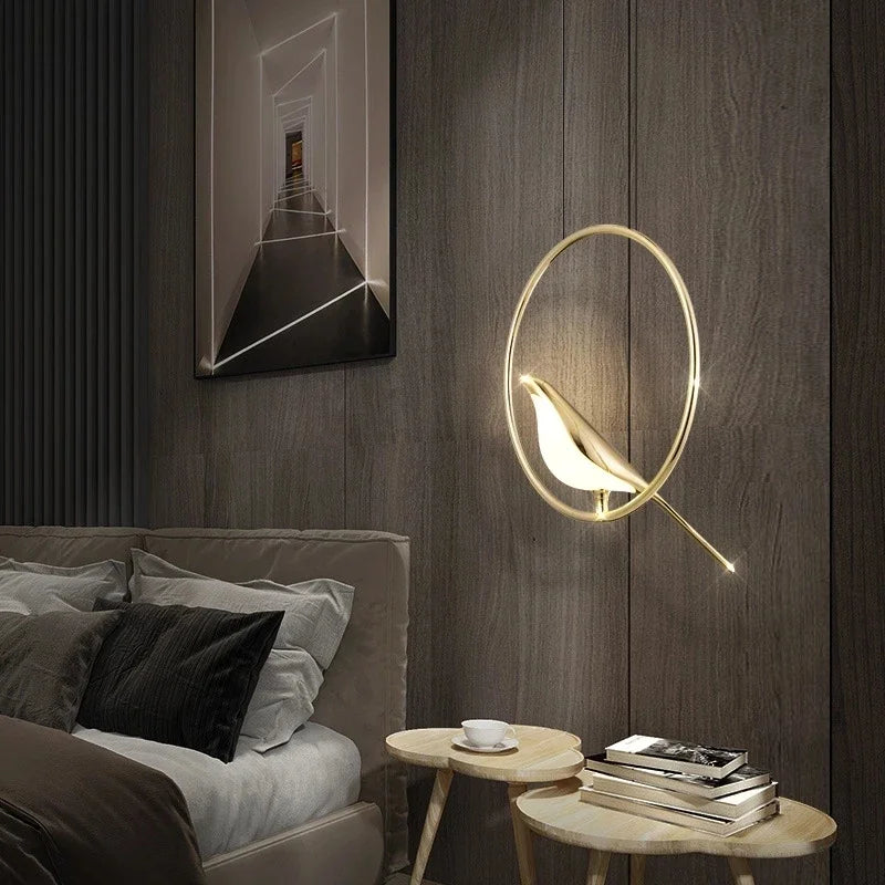 Nordic Magpie Bird Modern LED Lamp Dimmable Remote Control