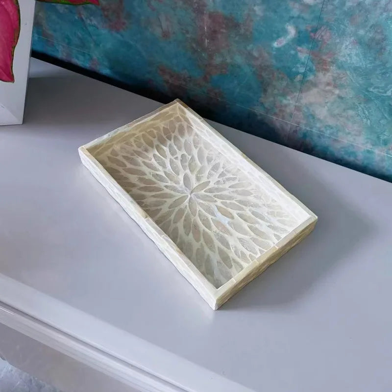 Nordic Colorful Shell Wooden Fruit Plate Jewelry Tray Home Decor