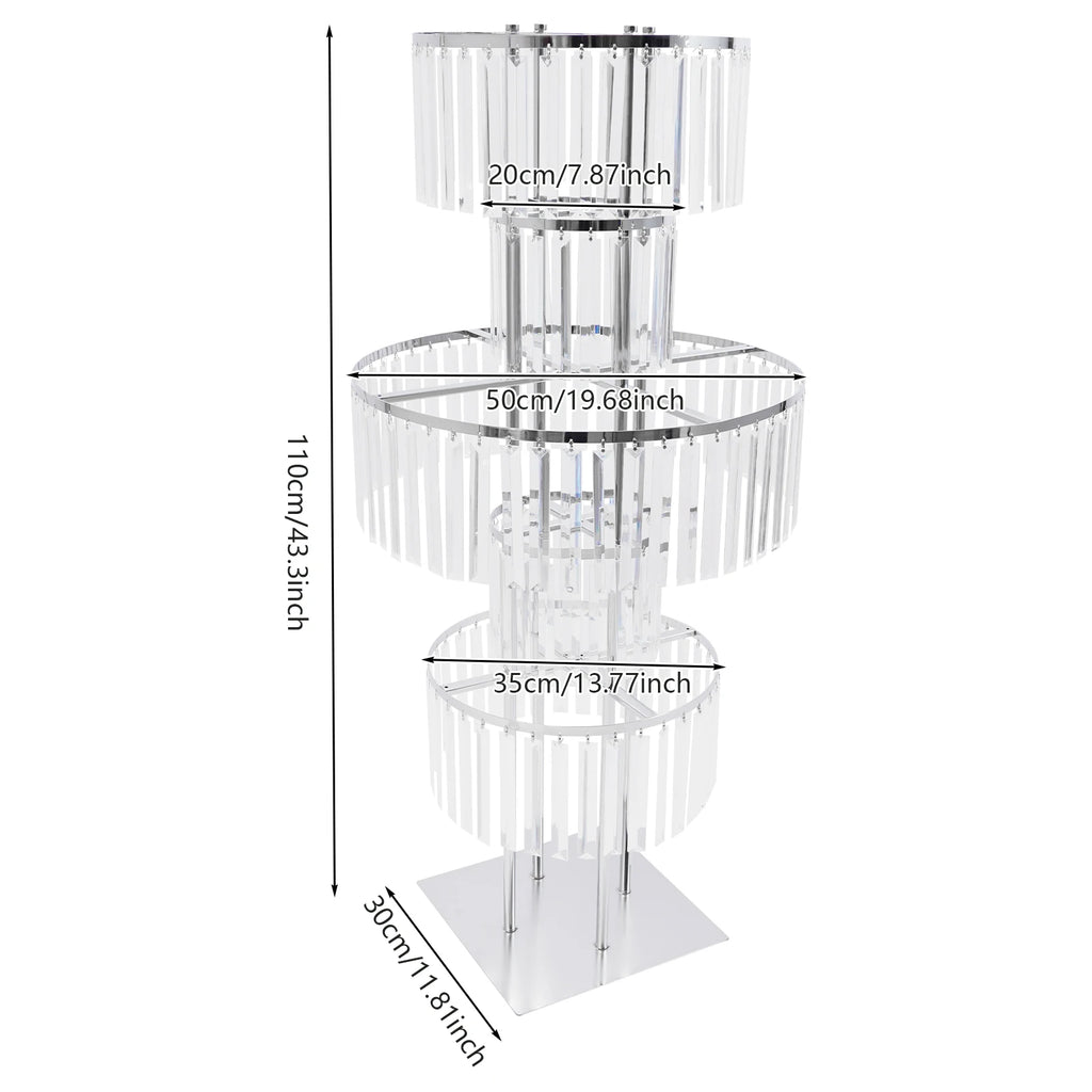 Modern Luxury 5-Tier Acrylic Flower Stand Tabletop Ornament for Wedding Decor