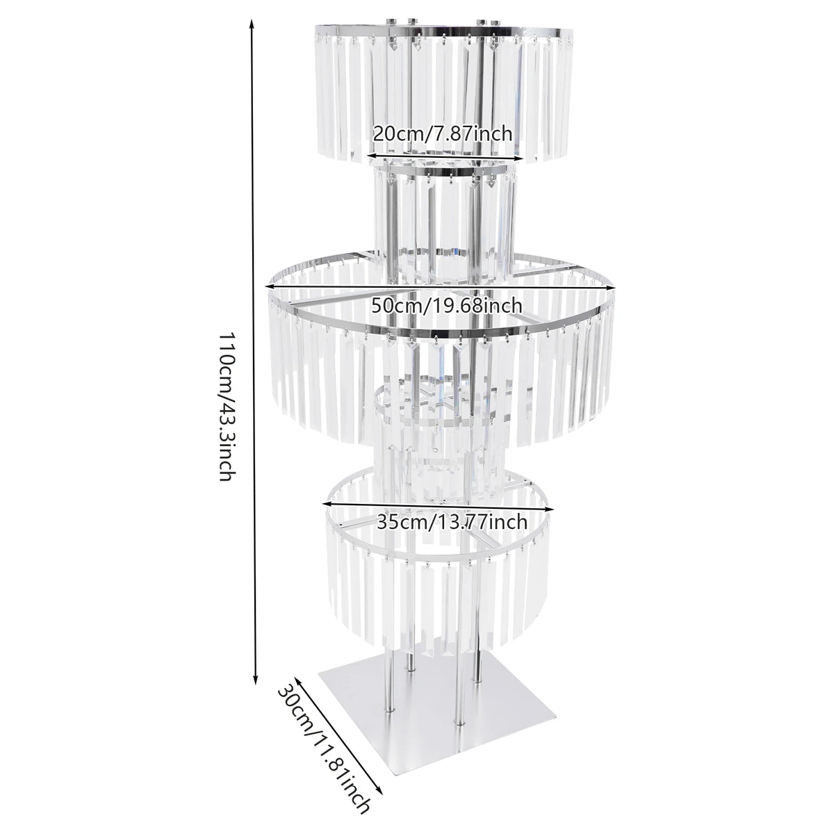 Modern Luxury 5-Tier Acrylic Flower Stand Tabletop Ornament for Wedding Decor