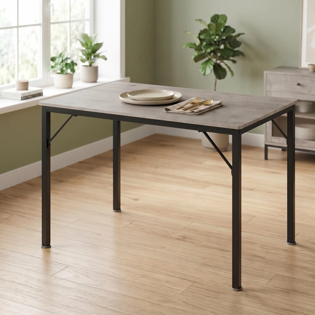 110cm Industrial Dining Table for 4 Modern Kitchen Desk