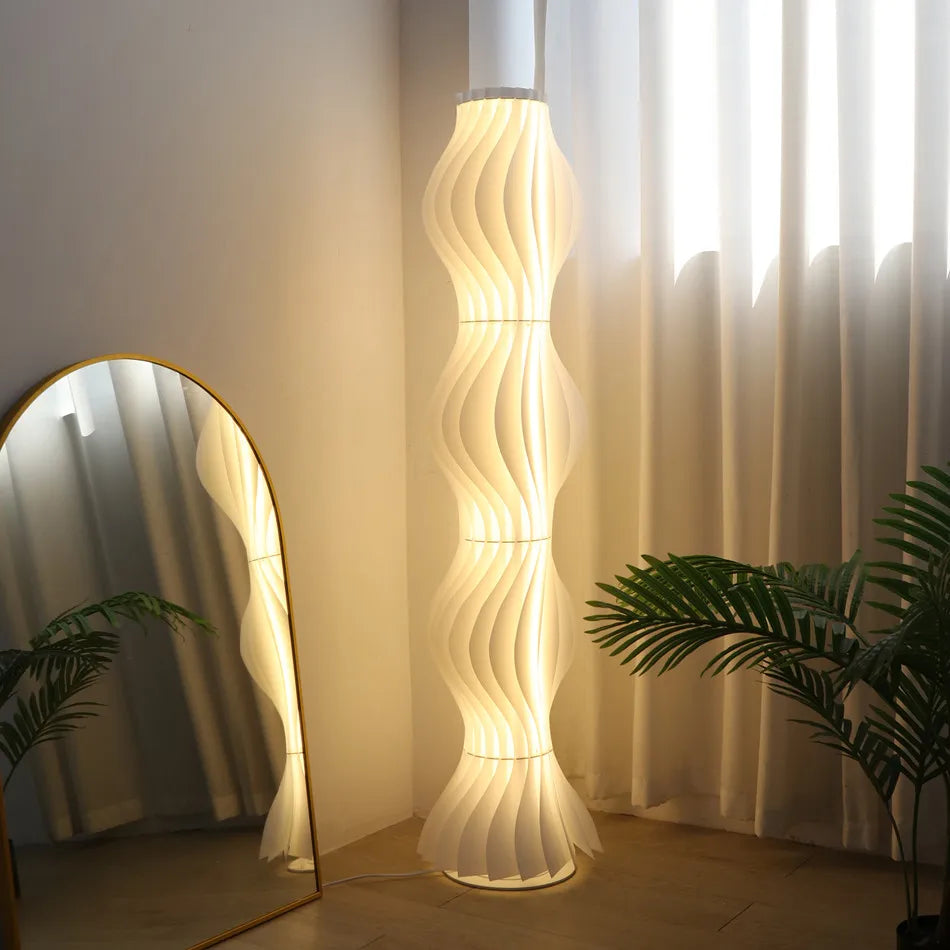 Modern White LED Floor Lamp Dimmable for Living Room Bedroom