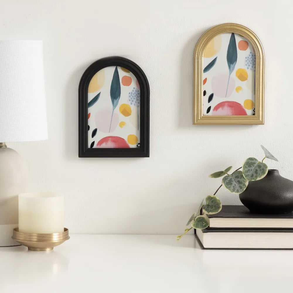 Modern Elegant Arch Gold Metal Picture Frame Tabletop Ornament for Home Decor