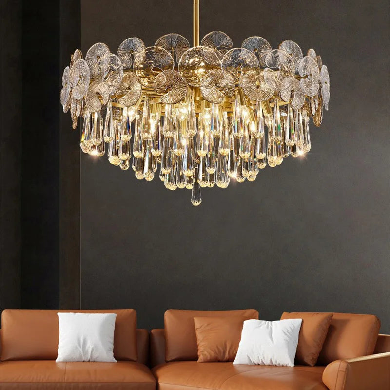 Modern Crystal LED Pendant Chandelier for Living Room Dining Room